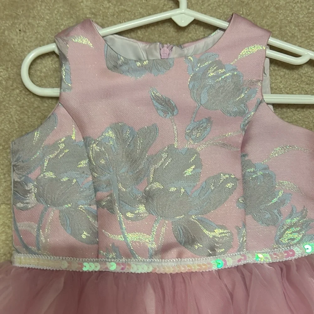 Girls 2T fancy dress pippa & Julie tutu crinoline lined flowers sparkle sequin